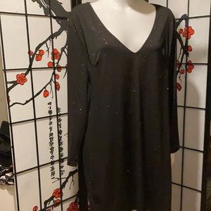 Charlotte Russe black sparkling dress size 3X length midi New with tag